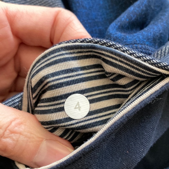 LULULEMON 4 Wunder Under Crop Sashiko Inkwell Faux-Denim Leggings Luon - Picture 7 of 9